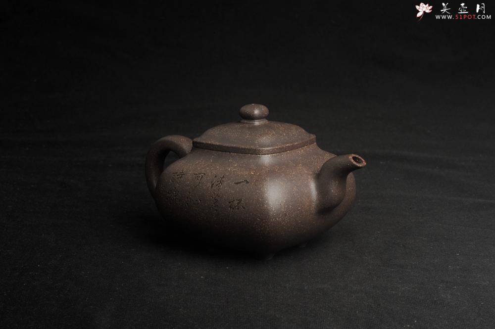 紫砂壶图片：实力派张海艳全手工特好老青灰段泥传炉壶 装饰人物 一杯清茗可沁诗脾  特文气 - 美壶网