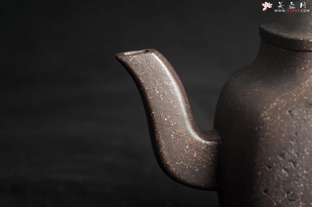 紫砂壶图片：实力派张海艳 全手工油润老青灰段泥重器鸣远四方 气势磅礴 用心之作 装饰拜石图特文气 - 美壶网