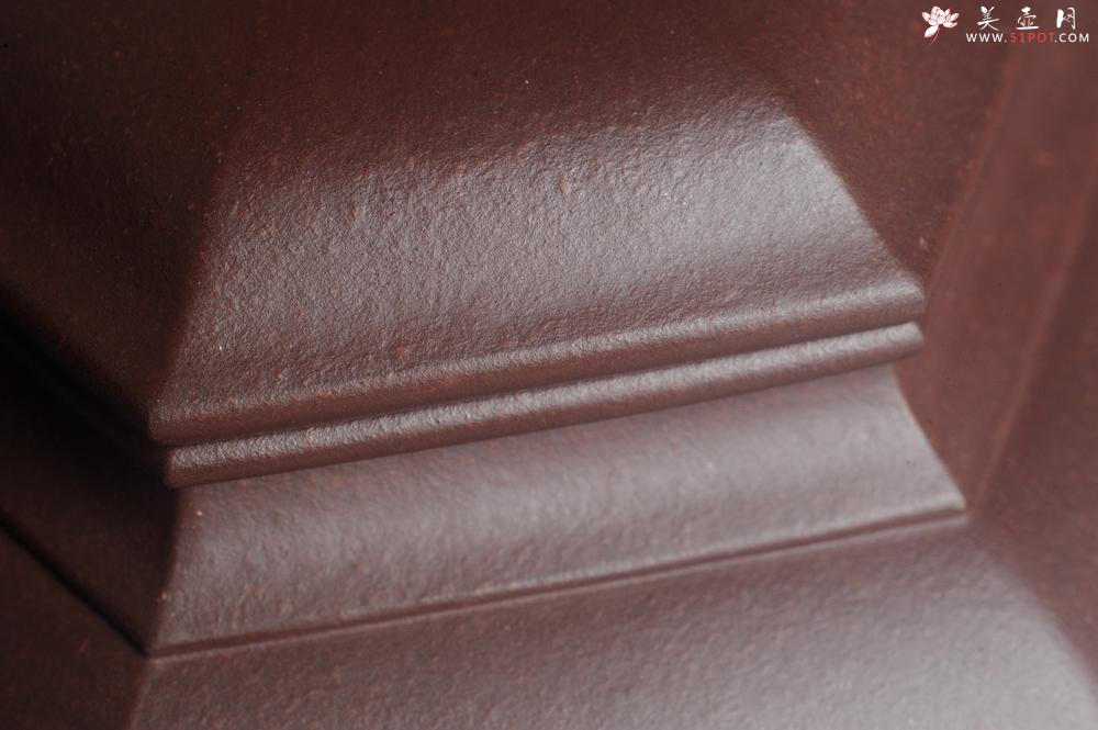 紫砂壶图片:实力派张海艳全手工纯色底曹青六方笑樱壶 做工灰常精致 气韵流畅 - 美壶网