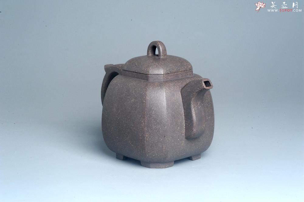 紫砂壶图片：实力派张海艳全手工家藏老青灰段泥精工福临八方壶 气势磅礴 - 美壶网