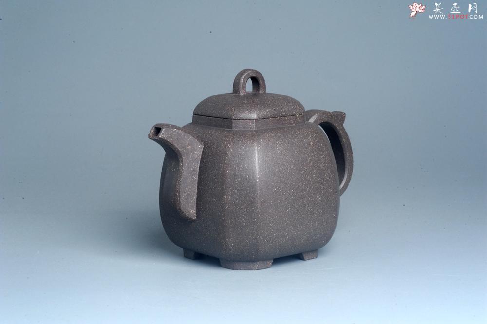 紫砂壶图片：实力派张海艳全手工家藏老青灰段泥精工福临八方壶 气势磅礴 - 美壶网