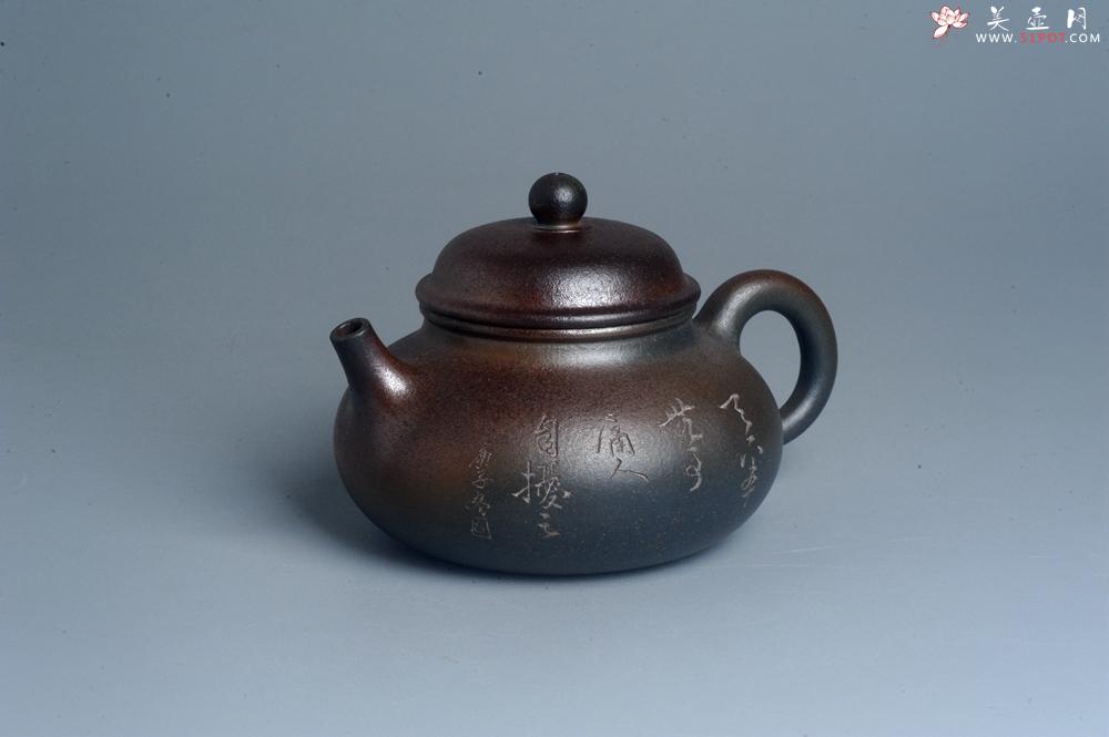 紫砂壶图片：美壶特惠 精致柴烧青灰泥容天壶手工紫砂壶 茶壶 茶具 单壶 - 美壶网