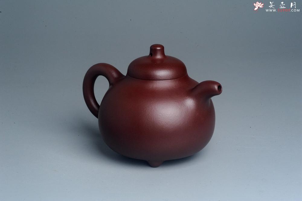 紫砂壶图片：潜力股周小培老师 4号井深井红皮龙 超精致全手工三足乳鼎茶壶 - 美壶网