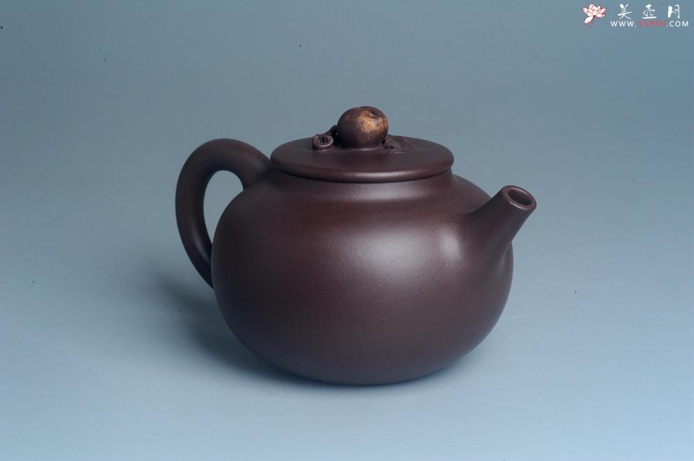 紫砂壶图片：实力派助工周斌 优质底槽清全手工精工 原创寿桃壶  陶兴双刀装饰 特文气 但愿人长久千里共婵娟 - 美壶网