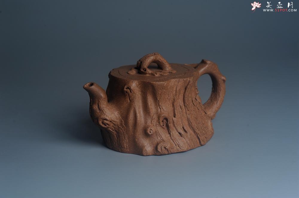 紫砂壶图片：潜力股唐老师 全手工精致老段松桩壶 肌理丰富生动 期待与您结缘 - 美壶网
