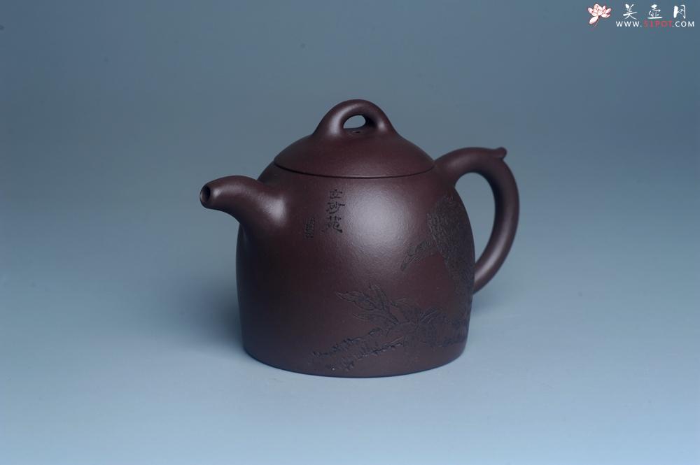 紫砂壶图片：实力派工艺师文砂苑堂主周斌 优质底槽青全手工精工秦权壶 鹰击长空 志在千里 - 美壶网