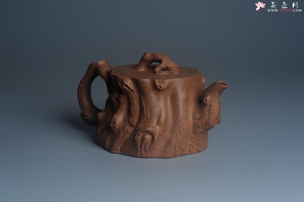 紫砂壶图片：潜力股唐老师 全手工精致老段松桩壶 肌理丰富生动 期待与您结缘 - 美壶网