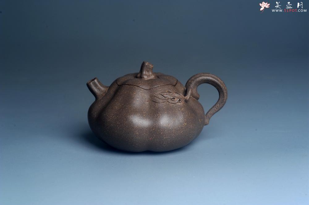 紫砂壶图片：美壶特惠 优质青降坡泥精致卡盖全手工仿生小南瓜 - 美壶网