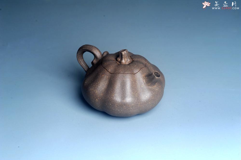 紫砂壶图片：美壶特惠 优质青降坡泥精致卡盖全手工仿生小南瓜 - 美壶网