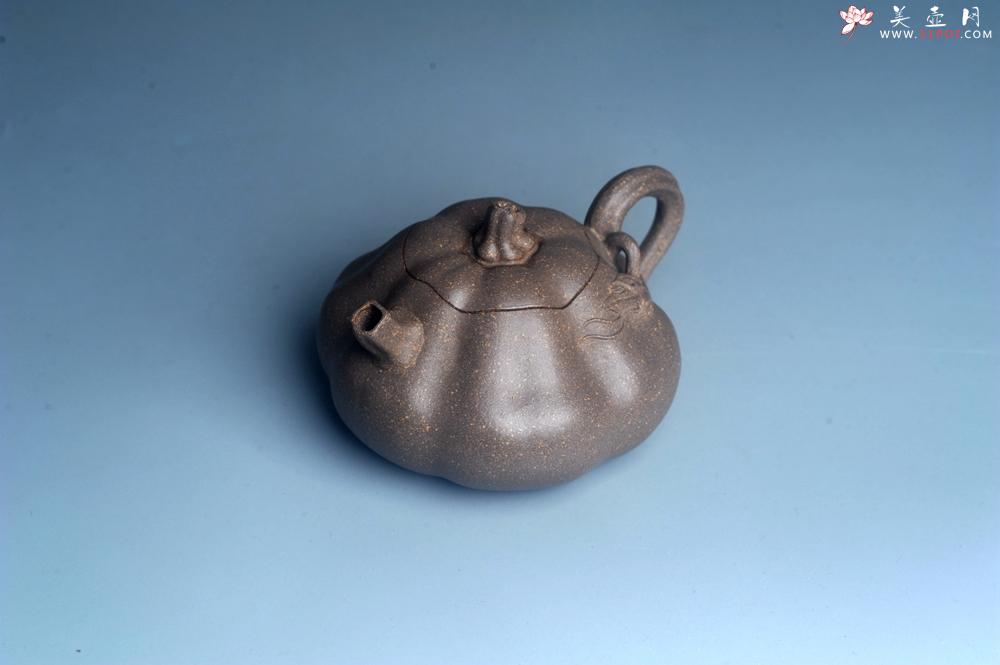 紫砂壶图片：美壶特惠 优质青降坡泥精致卡盖全手工仿生小南瓜 - 美壶网