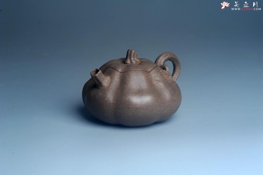 紫砂壶图片：美壶特惠 优质青降坡泥精致卡盖全手工仿生小南瓜 - 美壶网