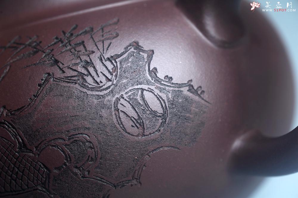 紫砂壶图片：特油润底曹青 全手工大蕴存心壶 寒江独钓 卡盖难度相当大 期待与亲结缘 - 美壶网