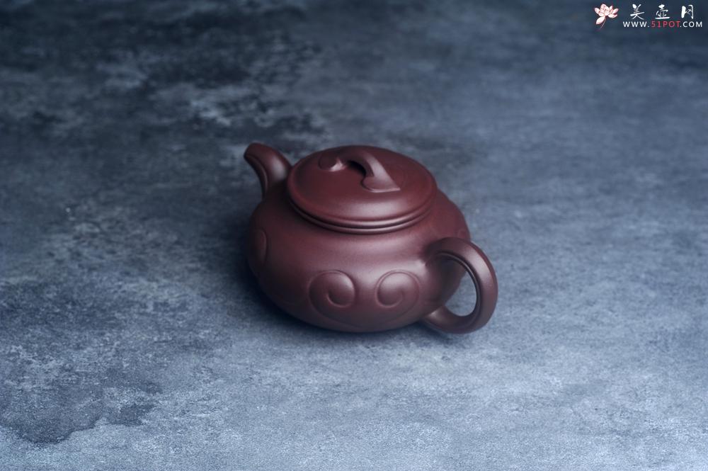 紫砂壶图片：美壶特惠 精致紫泥仿古如意壶 茶人醉爱 - 美壶网