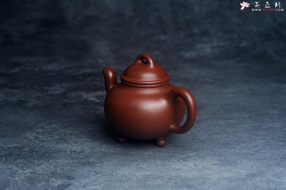 紫砂壶图片：潜力股周小培老师 4号井深井红皮龙 全手工桥钮乳鼎壶 期待与您结缘 - 美壶网
