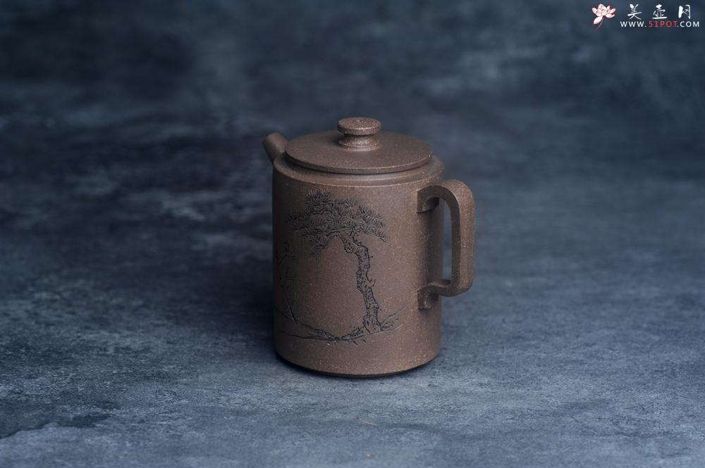 紫砂壶图片：美壶特惠 蠡墅大水潭深井老天青泥 精致圆础壶 装饰文雅 茶人醉爱 - 美壶网