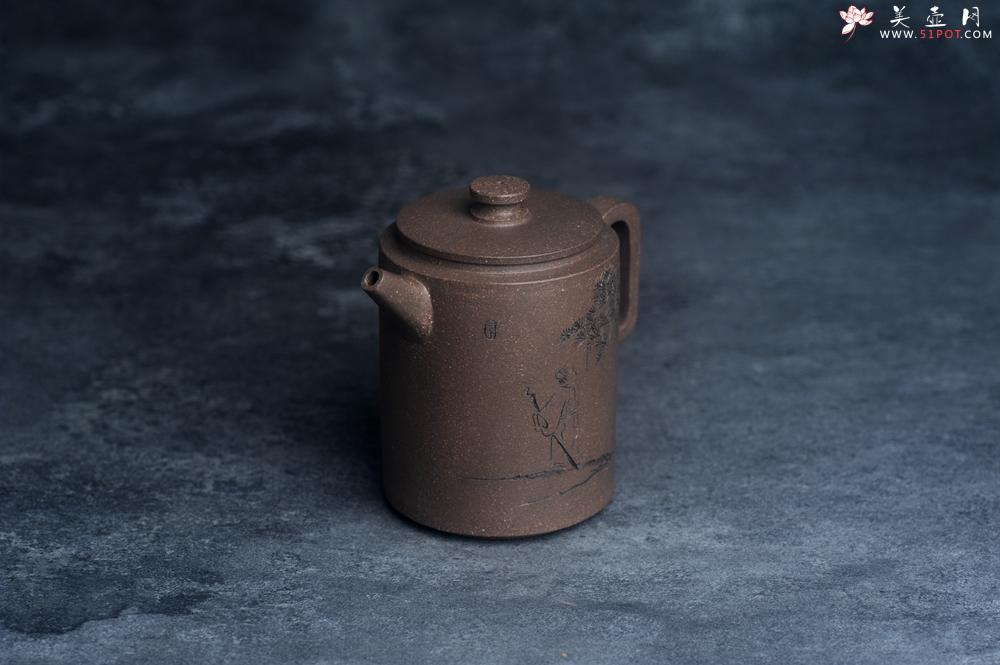 紫砂壶图片：美壶特惠 蠡墅大水潭深井老天青泥 精致圆础壶 装饰文雅 茶人醉爱 - 美壶网