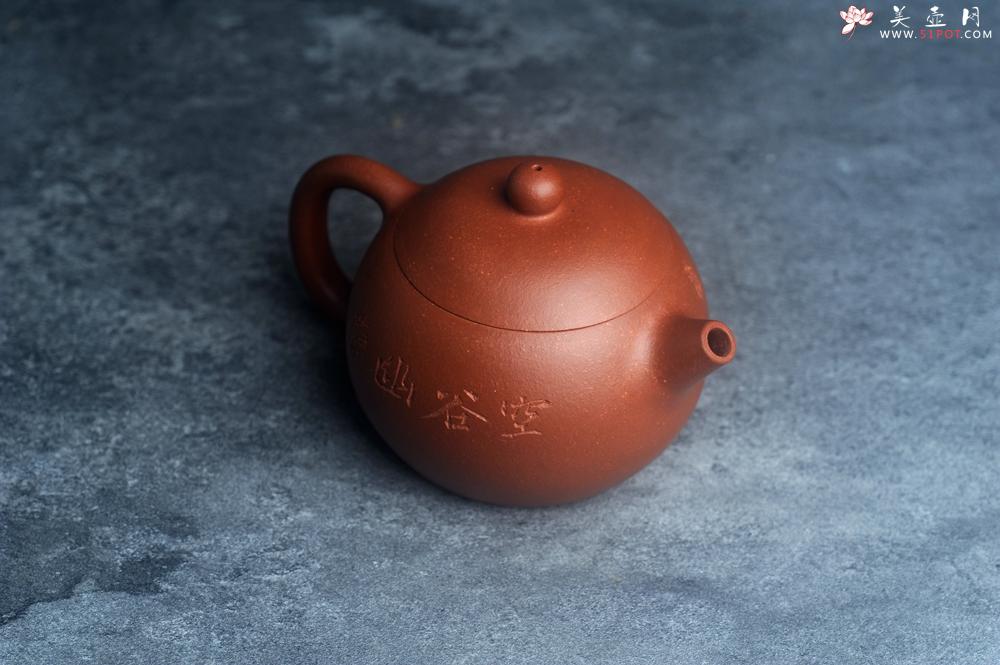 紫砂壶图片：美壶特惠 全手工优质红降坡泥西施壶 助工杨志超装饰兰花特文气 - 美壶网