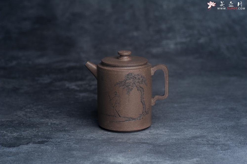 紫砂壶图片：美壶特惠 蠡墅大水潭深井老天青泥 精致圆础壶 装饰文雅 茶人醉爱 - 美壶网