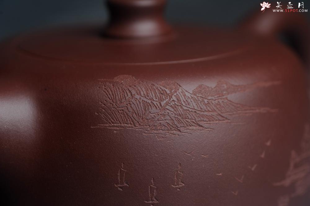 紫砂壶图片:美壶特惠精工大井栏 装饰山水 特文气 - 美壶网