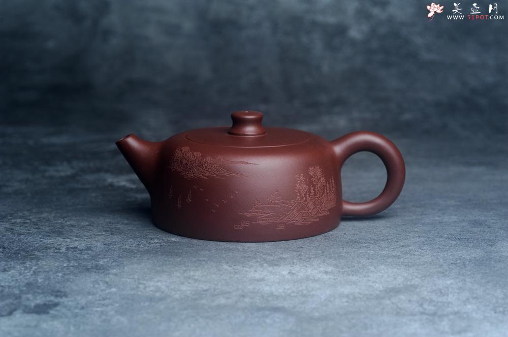 紫砂壶图片:美壶特惠精工大井栏 装饰山水 特文气 - 美壶网