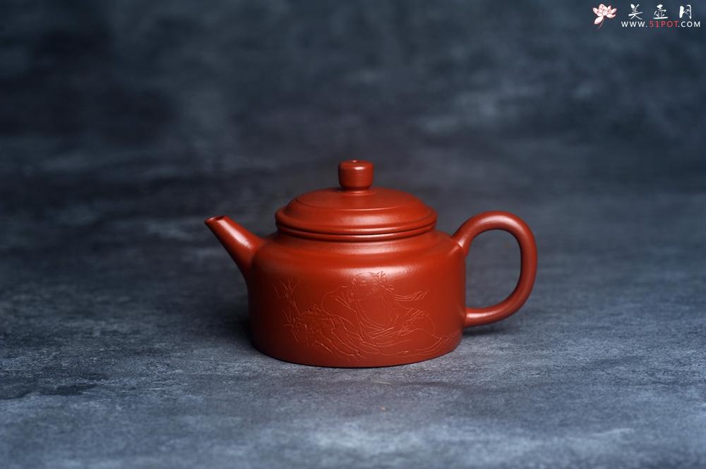 紫砂壶图片：美壶特惠 优质小品朱泥德中 装饰人物 特文气 - 美壶网