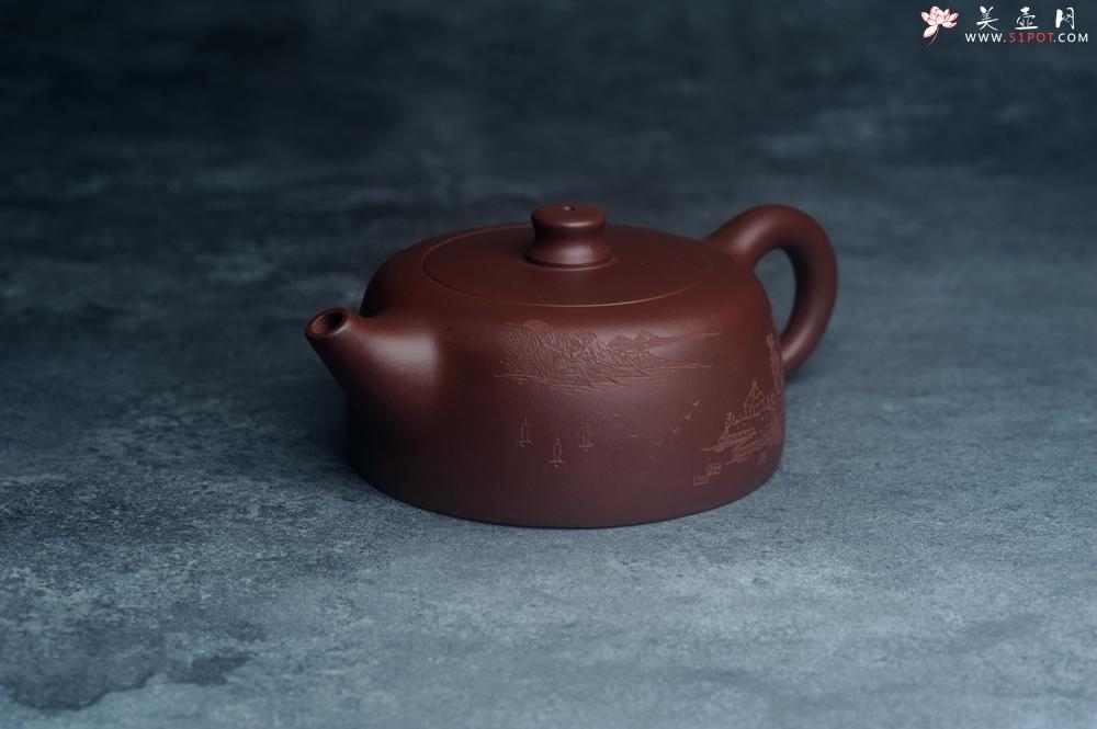 紫砂壶图片:美壶特惠精工大井栏 装饰山水 特文气 - 美壶网