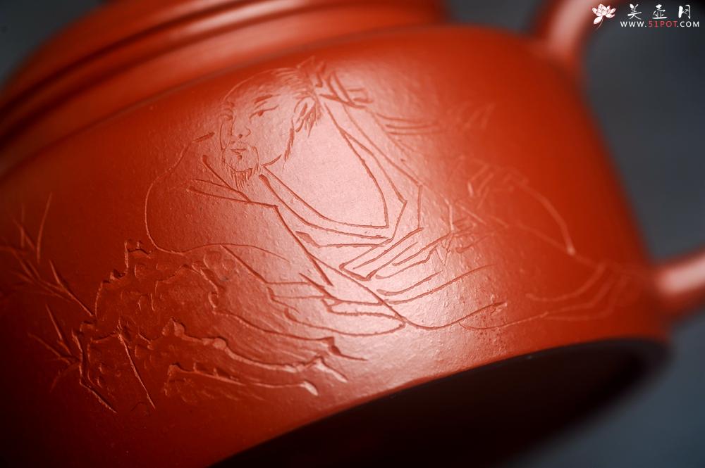 紫砂壶图片：美壶特惠 优质小品朱泥德中 装饰人物 特文气 - 美壶网