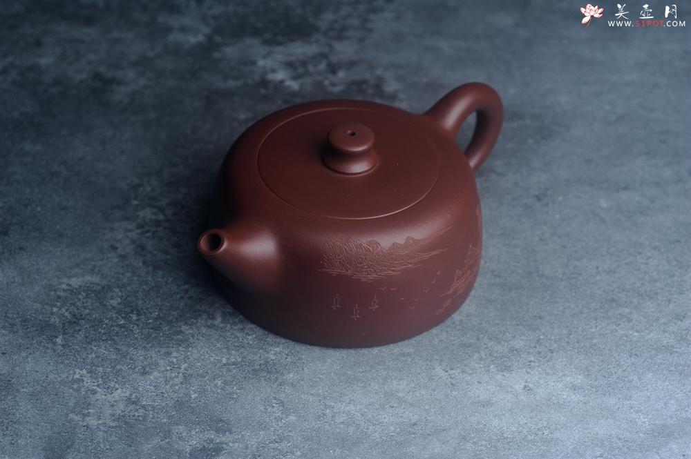 紫砂壶图片:美壶特惠精工大井栏 装饰山水 特文气 - 美壶网