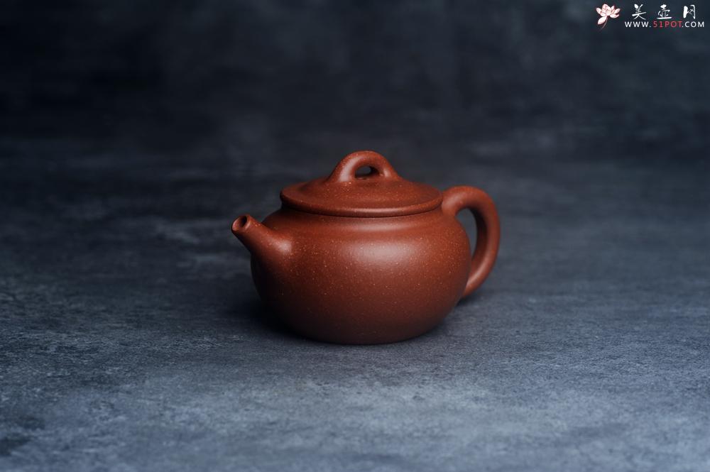 紫砂壶图片：王老师新品 美壶特惠 全手工红降坡小品玉帽水平壶 大口实用 特文气 - 美壶网