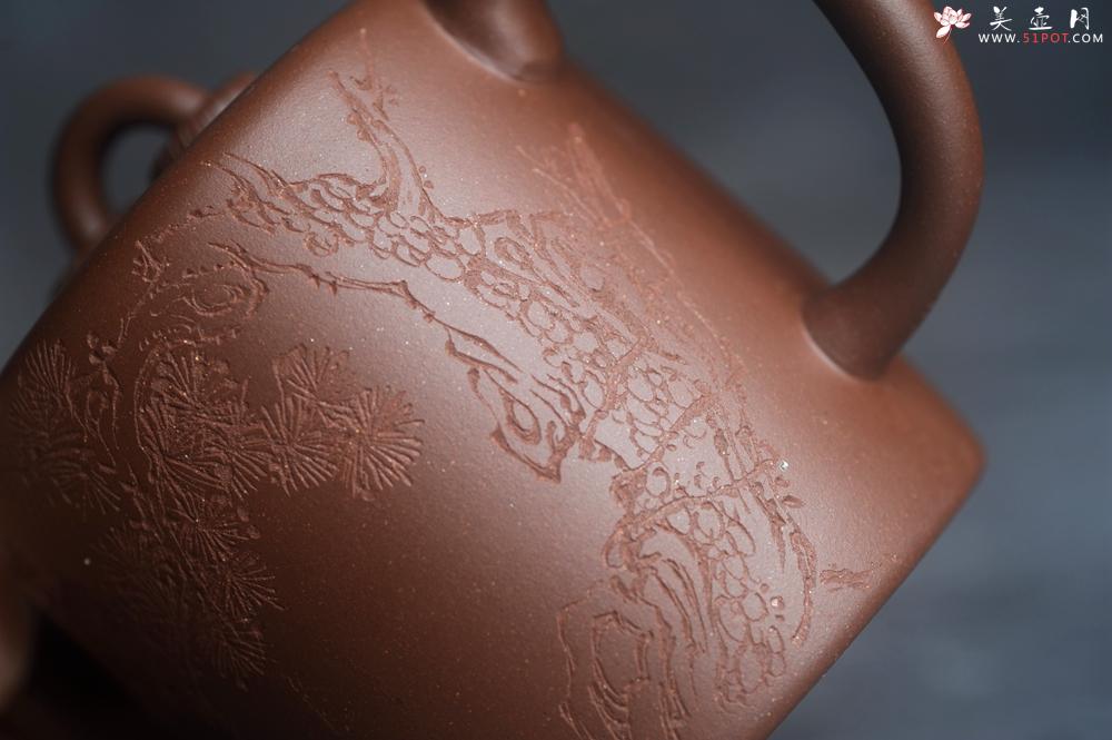 紫砂壶图片：美壶特惠 潜力股王静然 优质文革紫泥双圈壶 君子风 装饰文雅 - 美壶网