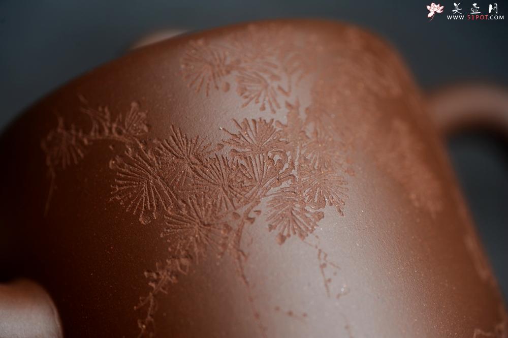 紫砂壶图片：美壶特惠 潜力股王静然 优质文革紫泥双圈壶 君子风 装饰文雅 - 美壶网