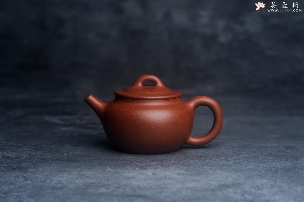 紫砂壶图片：王老师新品 美壶特惠 全手工红降坡小品玉帽水平壶 大口实用 特文气 - 美壶网