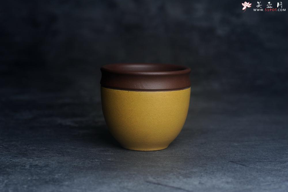 紫砂壶图片：美美杯特惠 精致花鸟紫砂杯 紫泥粉黄金段泥主人杯 茶杯 特文气 - 美壶网