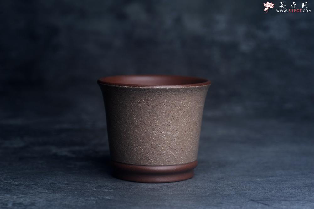 紫砂壶图片：美美杯特惠 精致花鸟紫泥粉黄金段泥主人杯 特文气 - 美壶网