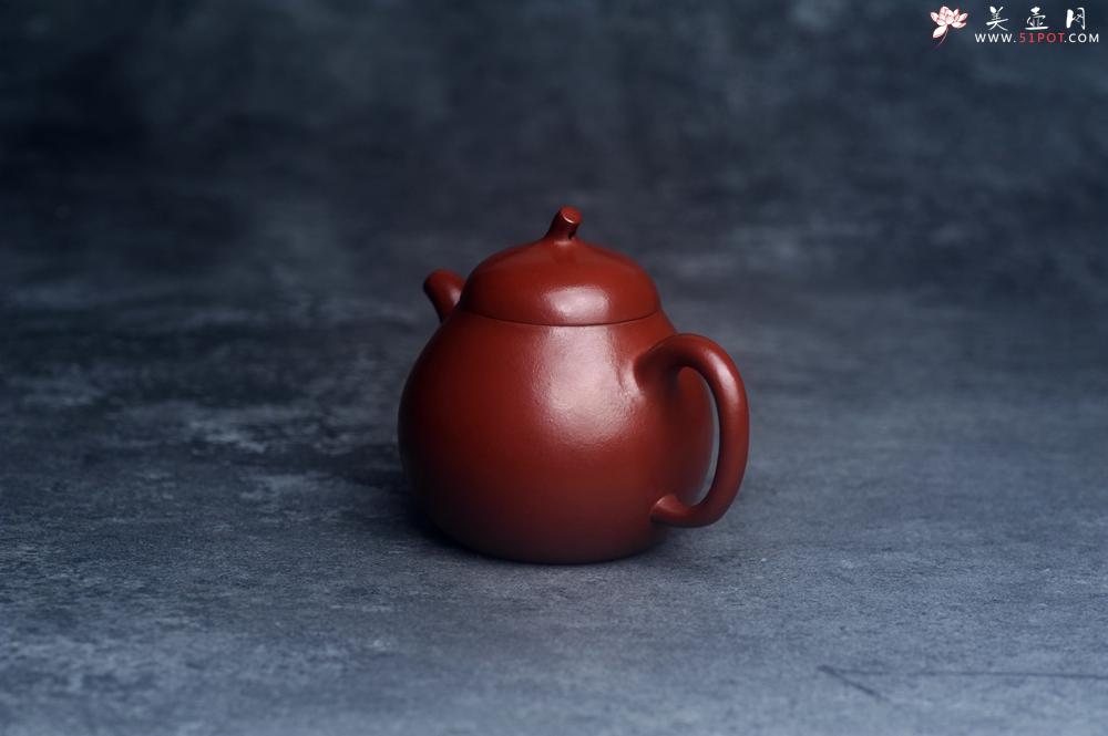 紫砂壶图片：美壶特惠 油润大红袍朱泥茄瓜壶 特文气 - 美壶网