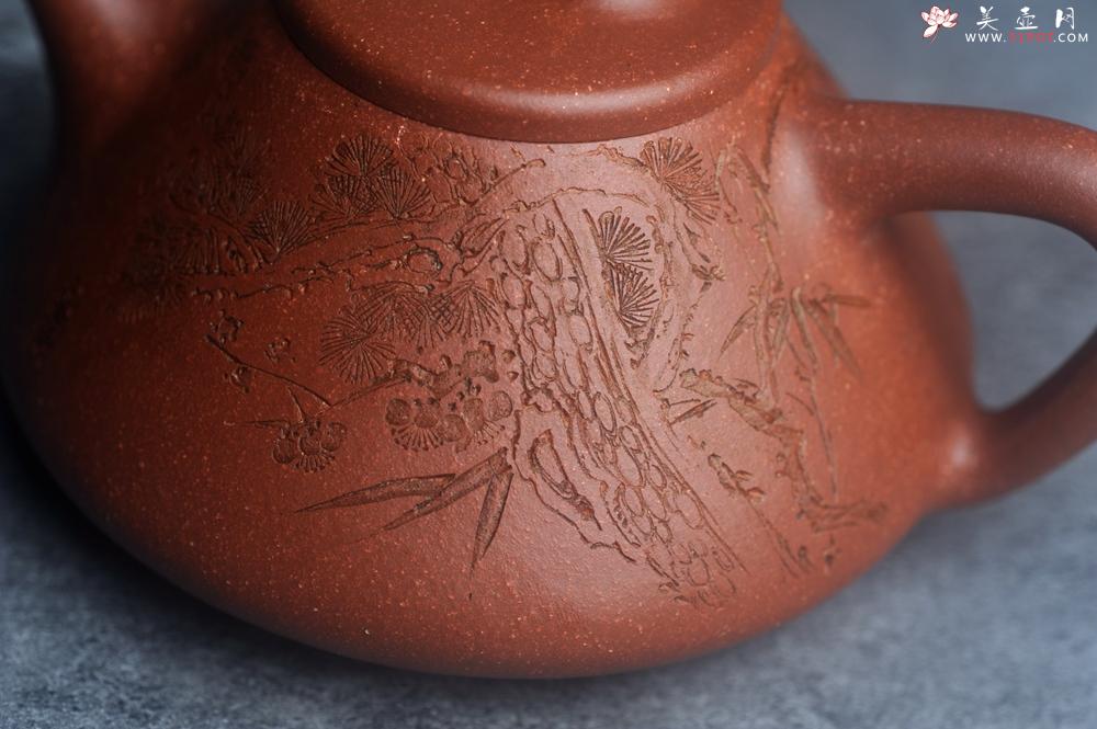 紫砂壶图片：潜力股周小培全手工降坡泥子冶石瓢 范小君徒杨志超装饰岁寒三友 特文气 - 美壶网