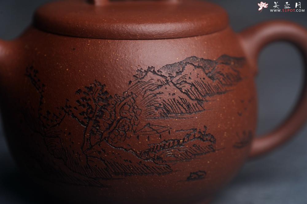 紫砂壶图片：美壶特惠 精致特好降坡泥桥钮巨轮壶 茶人醉爱 - 美壶网