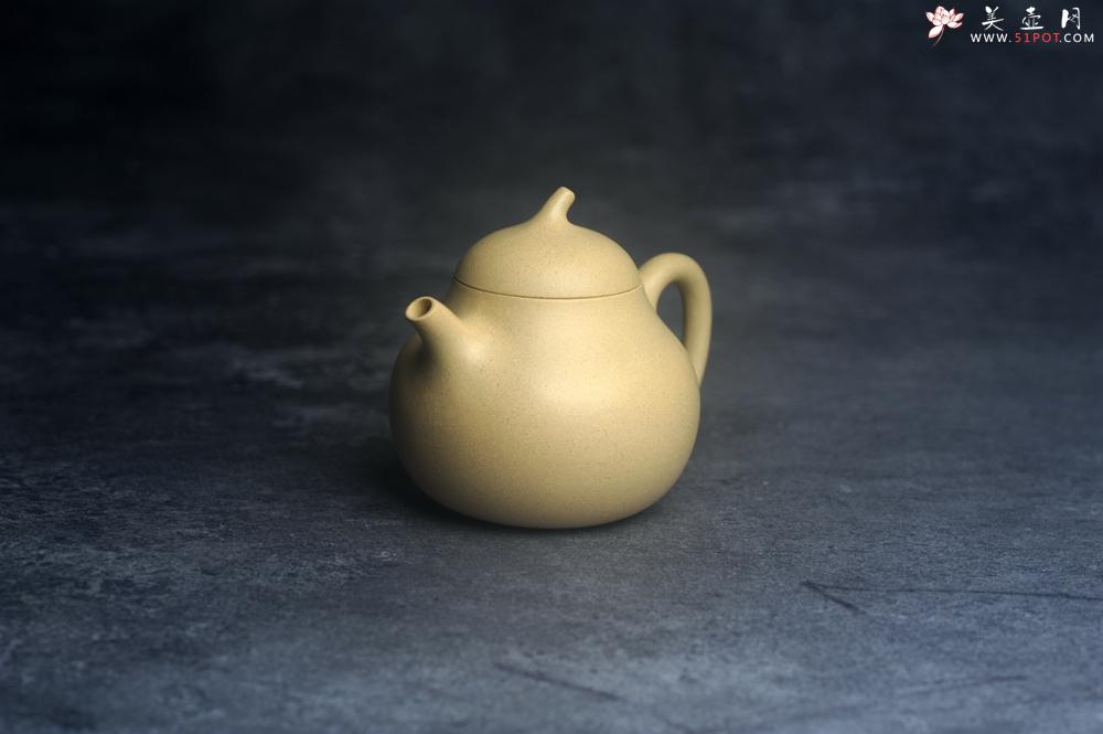 紫砂壶图片：美壶特惠 精致本山绿泥茄瓜壶 茶人醉爱 - 美壶网