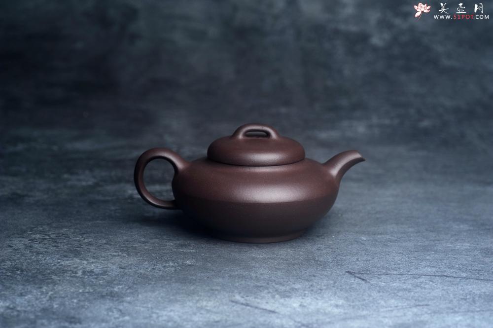 紫砂壶图片:美壶特惠 精致特好青灰泥桥钮合欢壶 茶人醉爱 - 美壶网