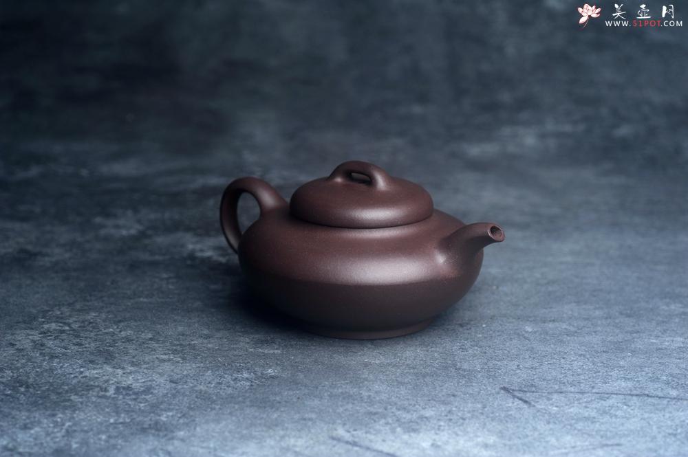 紫砂壶图片:美壶特惠 精致特好青灰泥桥钮合欢壶 茶人醉爱 - 美壶网