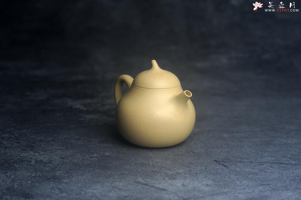 紫砂壶图片：美壶特惠 精致本山绿泥茄瓜壶 茶人醉爱 - 美壶网