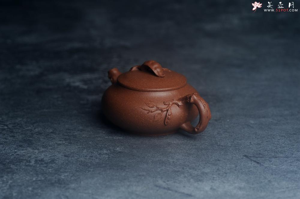 紫砂壶图片:美壶特惠 特好降坡泥扁豆壶 肌理丰富生动 - 美壶网