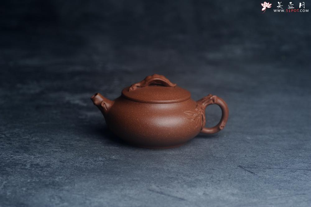 紫砂壶图片:美壶特惠 特好降坡泥扁豆壶 肌理丰富生动 - 美壶网