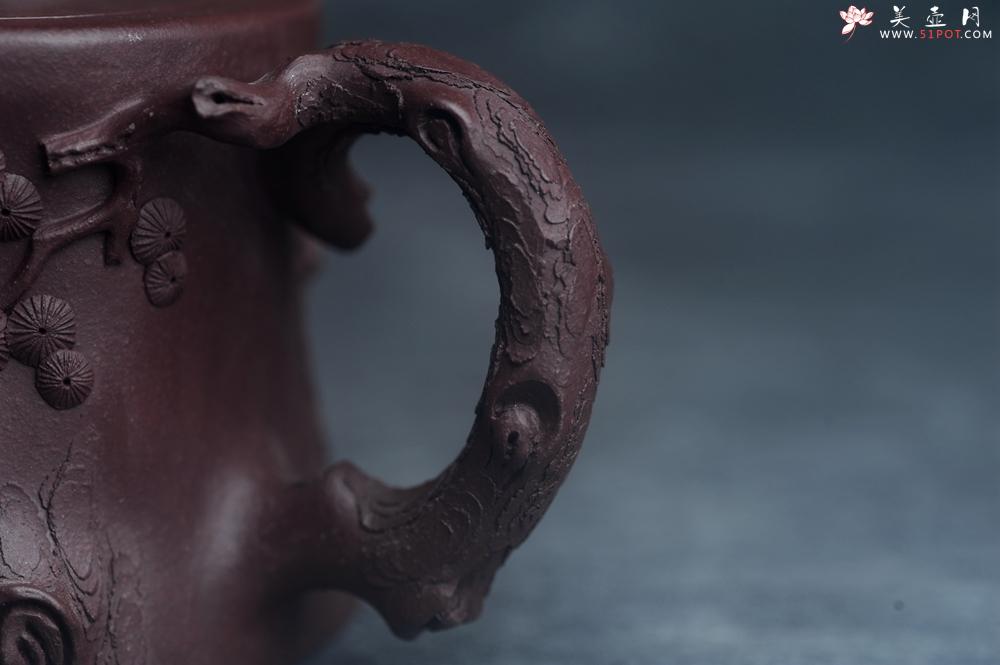 紫砂壶图片：实力演绎全手工重器松桩套组 一壶（280cc）二杯（130cc）一公道杯（188cc） - 美壶网