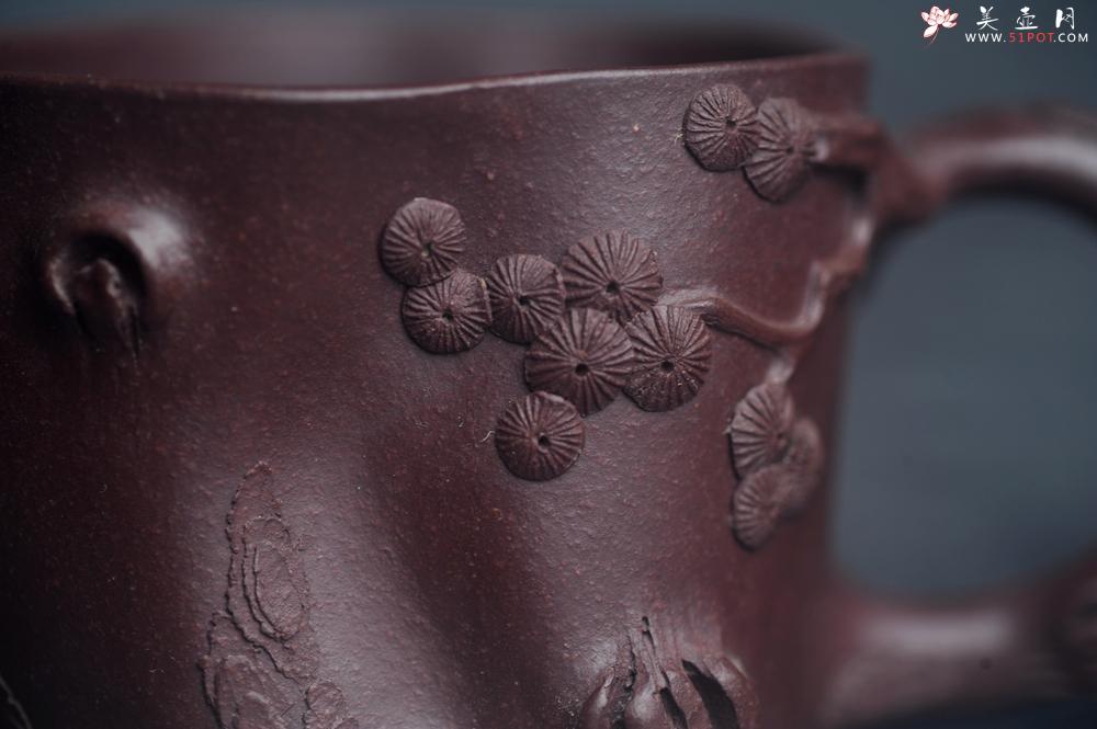 紫砂壶图片：实力演绎全手工重器松桩套组 一壶（280cc）二杯（130cc）一公道杯（188cc） - 美壶网