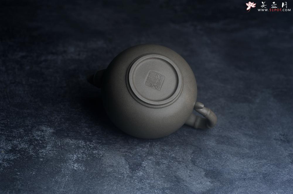 紫砂壶图片：美壶特惠 精品老青段泥福竹紫砂壶 茶人醉爱 - 美壶网