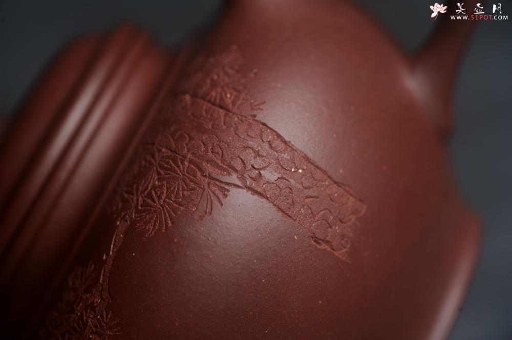 紫砂壶图片：美壶特惠 老紫泥听松笑樱 茶人醉爱 - 美壶网