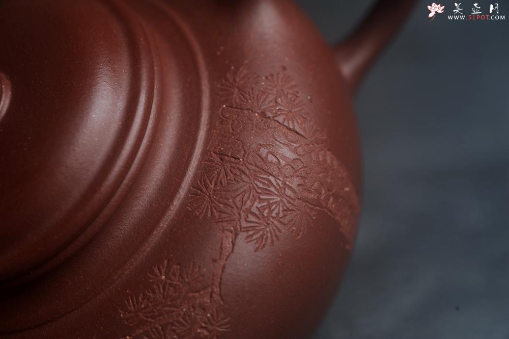 紫砂壶图片：美壶特惠 老紫泥听松笑樱 茶人醉爱 - 美壶网