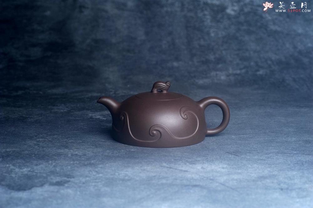 紫砂壶图片：美壶特惠 特好老紫泥半月壶 茶人醉爱 - 美壶网