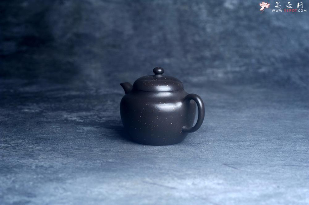 紫砂壶图片：美壶特惠 特好黑泥铺砂莲子壶 茶人醉爱 - 美壶网